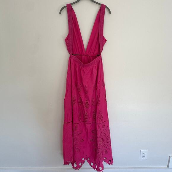 Farm Rio Eyelet, Open Back Dress in Pink, Sample! - Picture 7 of 10